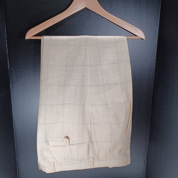 Vintage 80s Linen Dress Pants, Cream, Men's, Size 34, Made in USA - Picture 7 of 10